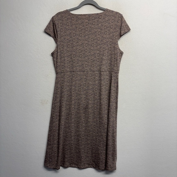 TOAD & CO ROSEMARIE DRESS IN COCOA QUINTO LINE PRINT L Organic Cotton Stretch - Picture 3 of 8